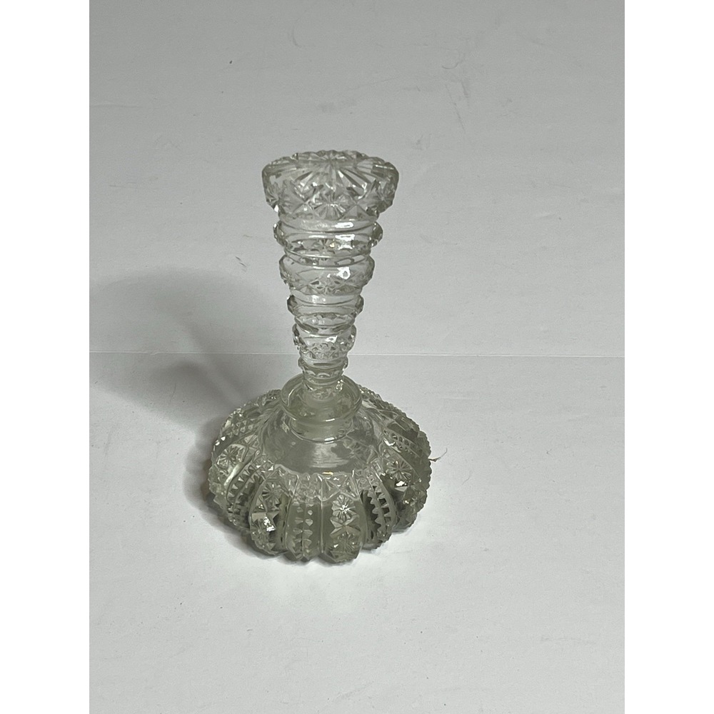 Vintage IRICE Art Deco Perfume Bottle Clear Glass  Crystal With Stopper
